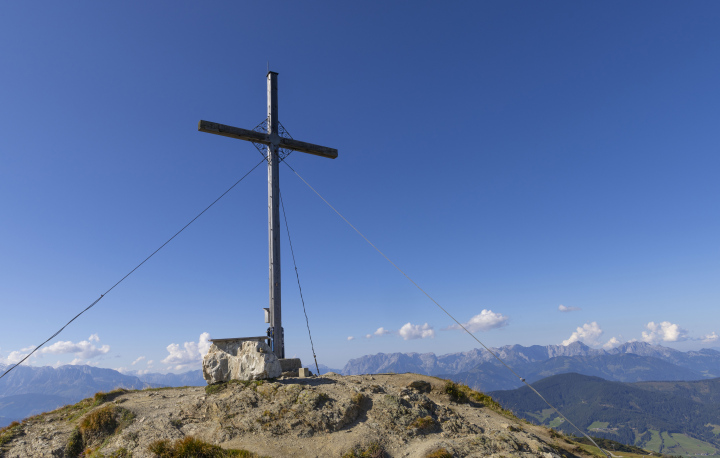 Cross on the top of Grießenkareck in Austria