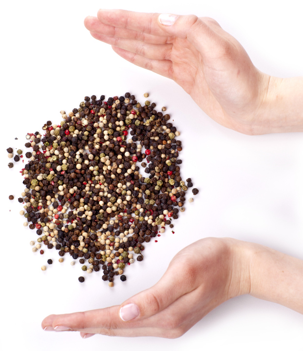 Grains of pepper