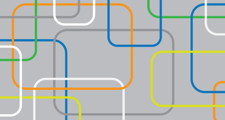 Vector composition of rounded rectangles.