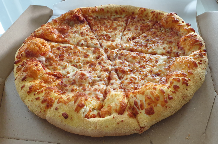 Pizza in a cardboard box