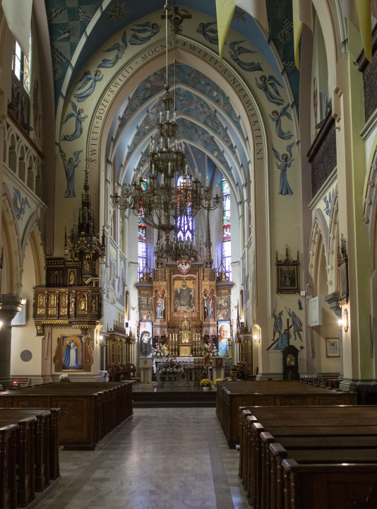 The interior of the church in Szczepanów