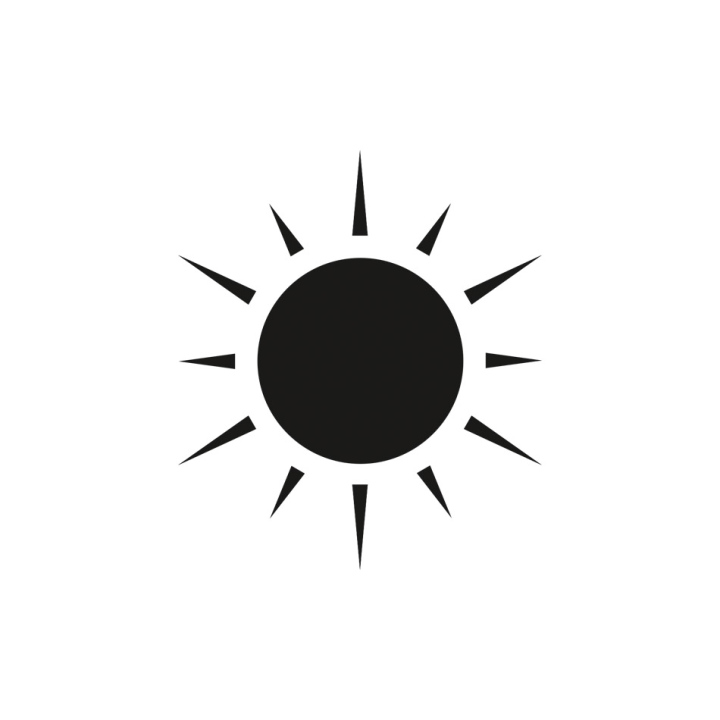 Sun, black vector icon