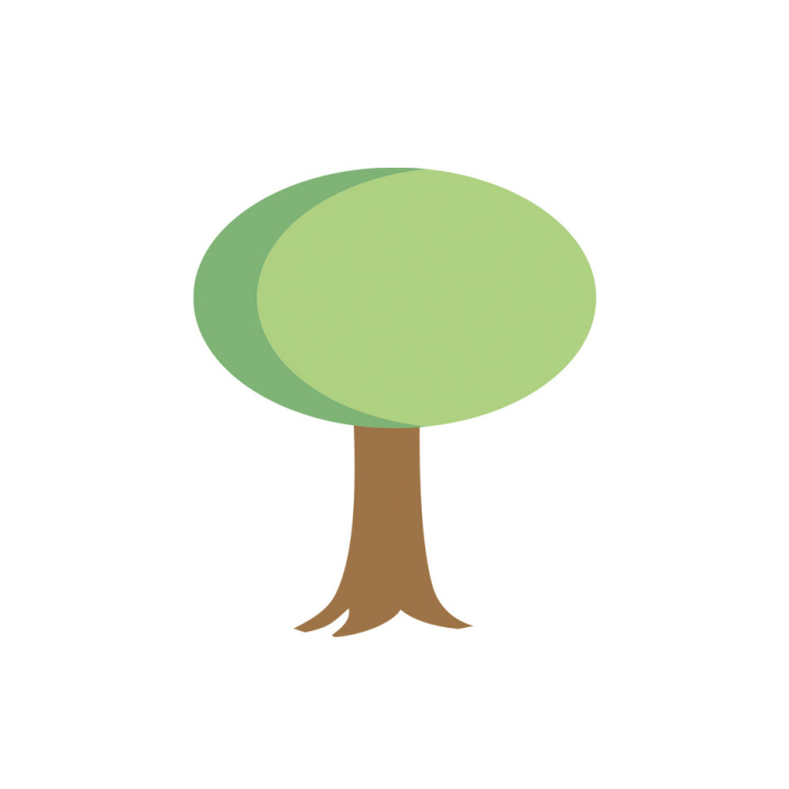 Deciduous tree, free icon, vector