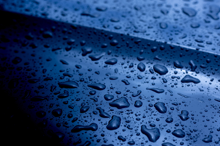 Raindrops on the car body