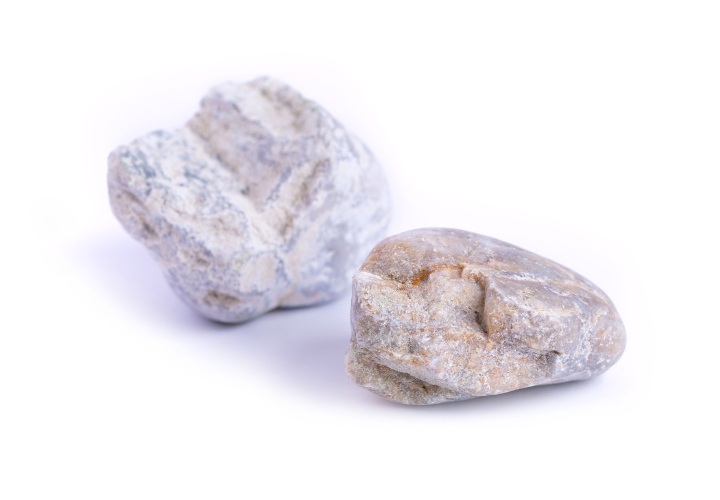 Two Stones on a White Background