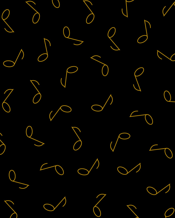 Black background, with yellow notes, vector