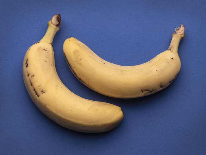 Bananas on a dark blue background