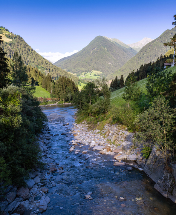 The area around Moos and St. Leonhard, South Tyrol