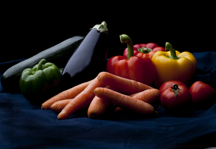 Different Vegetables On A Dark Background