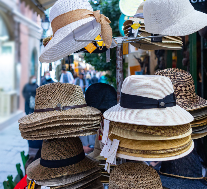 Hats sale, souvenir stand