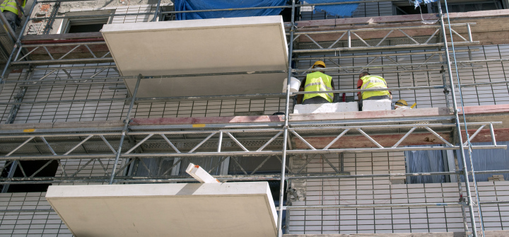 Finishing Works On Scaffolding