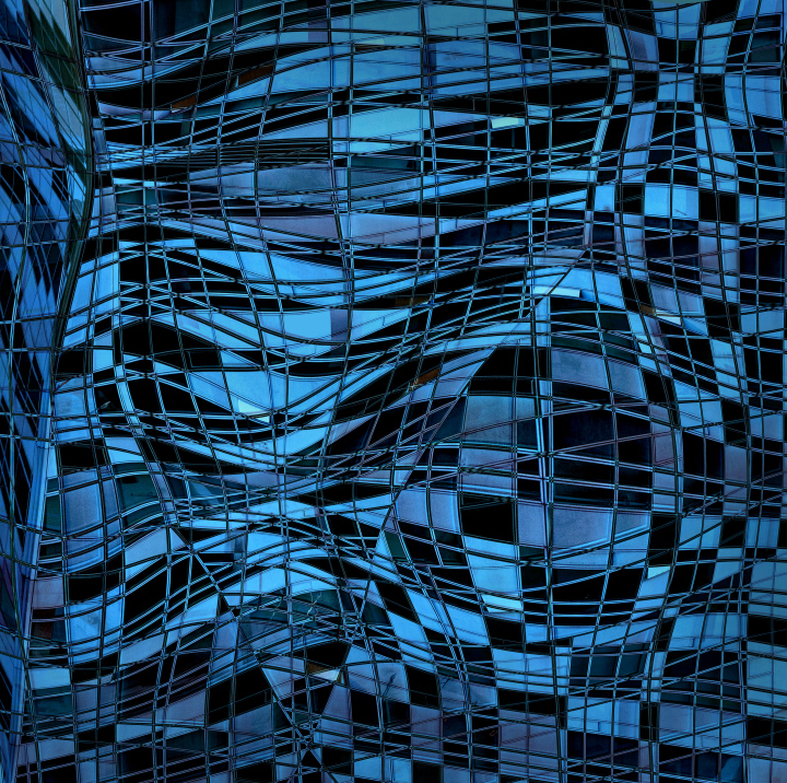 Abstract Background with Blue and Blue Figures and Lines