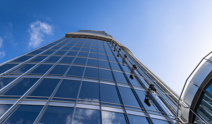 Modern skyscraper with glass facade