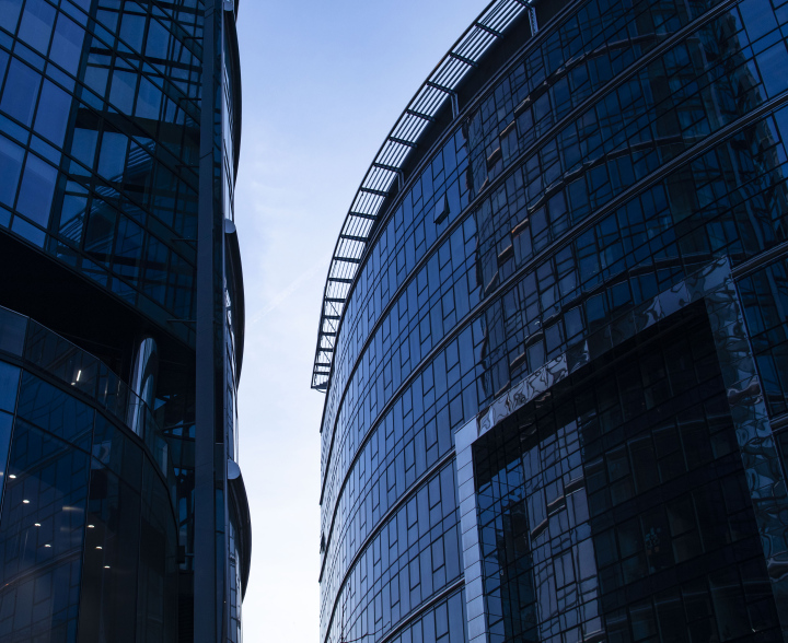 Glass Office Buildings in Warsaw