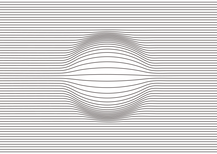 Horizontal lines with spherical elevation