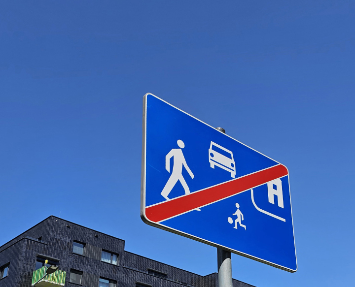 Road Sign End of Residential Zone