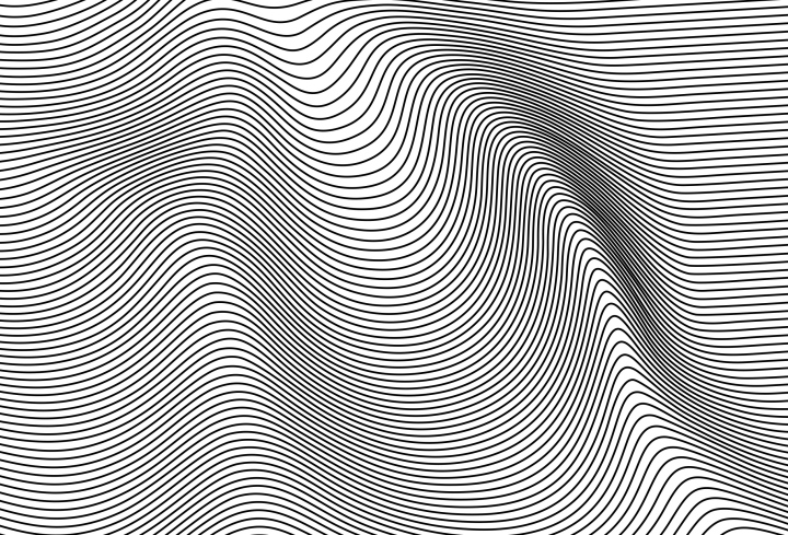 Vector illustration, black lines, wavy