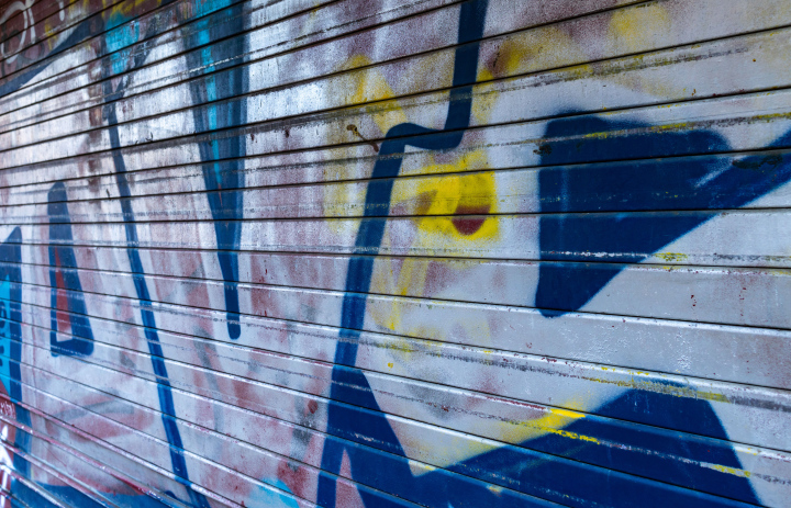 Graffiti spray painted surface