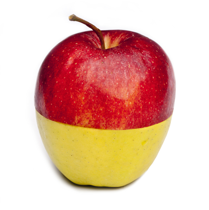 Apple With Different Halves