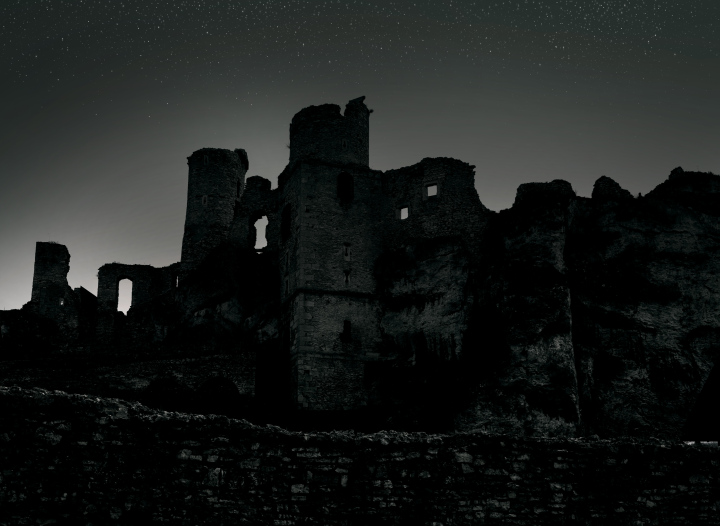 Castle Ruins At Night