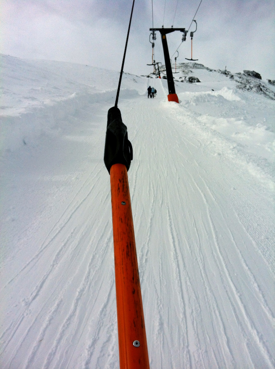 Riding on the lift