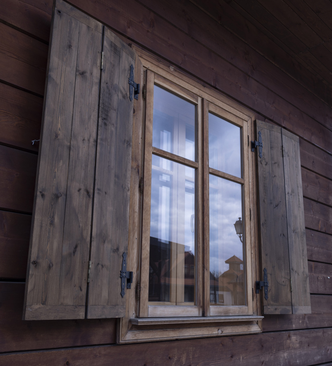 Wooden Window and shutters