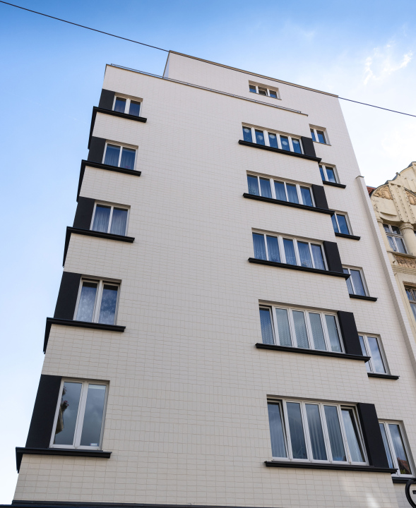 A multi-storey residential building, a tenement house after the Gloria cinema in Bytom