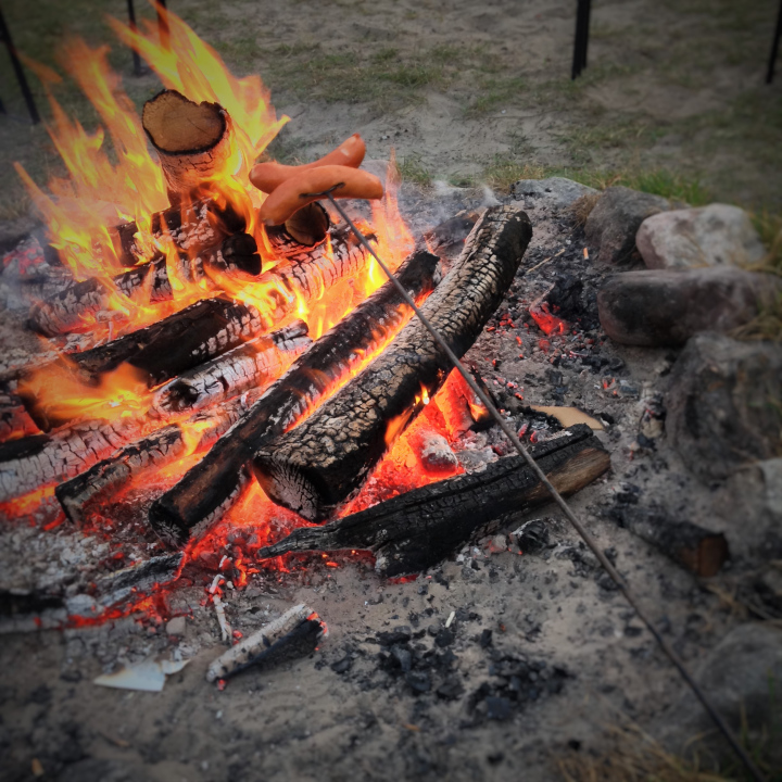 Roast Sausages On The Campfire