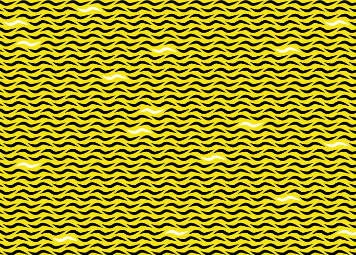 Yellow Vector Background With Black Shapes