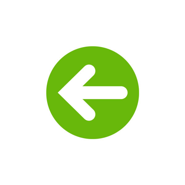 Left arrow in a green circle free icon