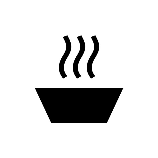 Bowl, soup, hot dish, symbol