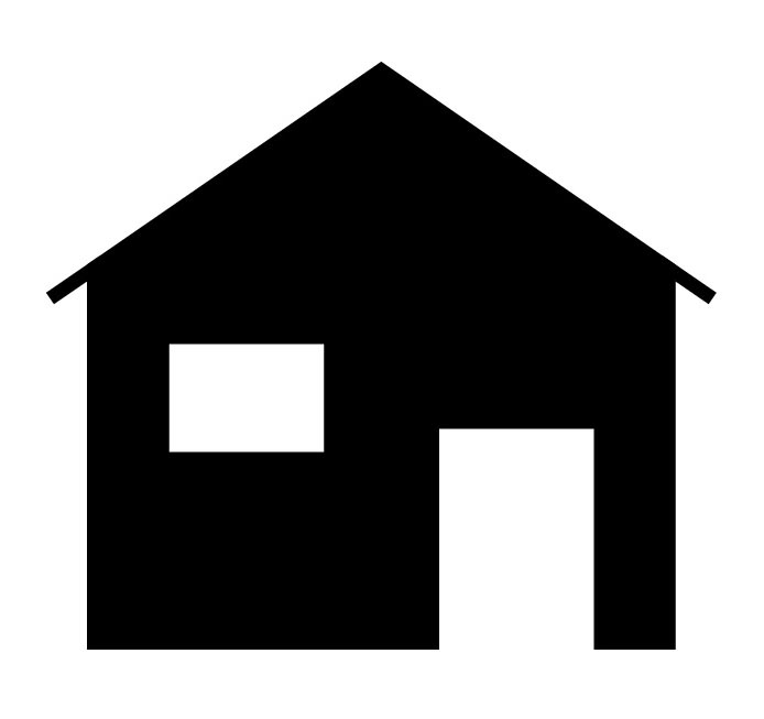 Icon of a house with a window and doors