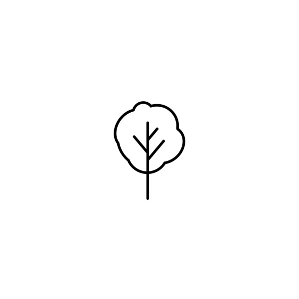 Deciduous Tree with Crown - Icon
