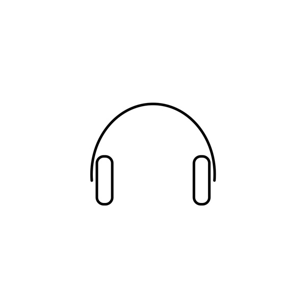 Headphones on ears icon