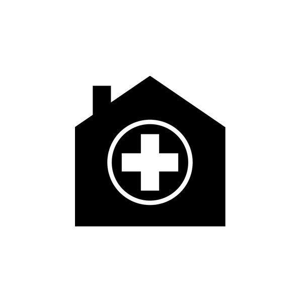 Clinic, clinic, medical point, home, symbol, free icon