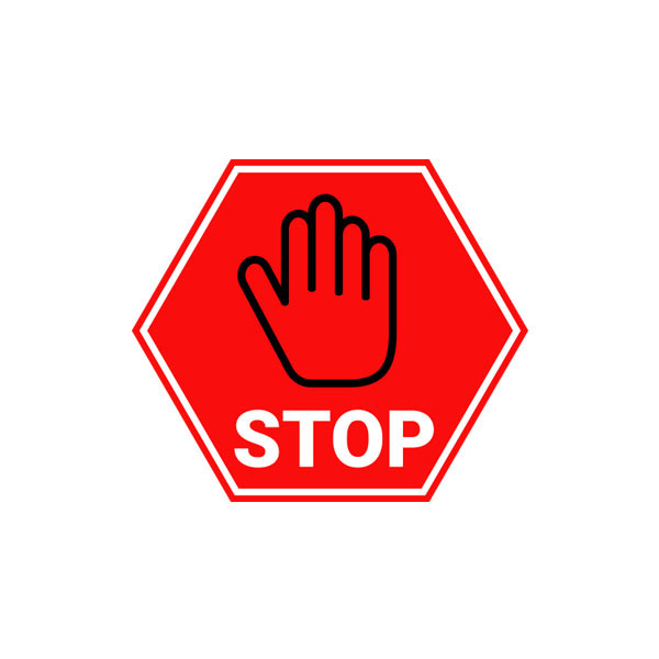 Stop sign and black hand