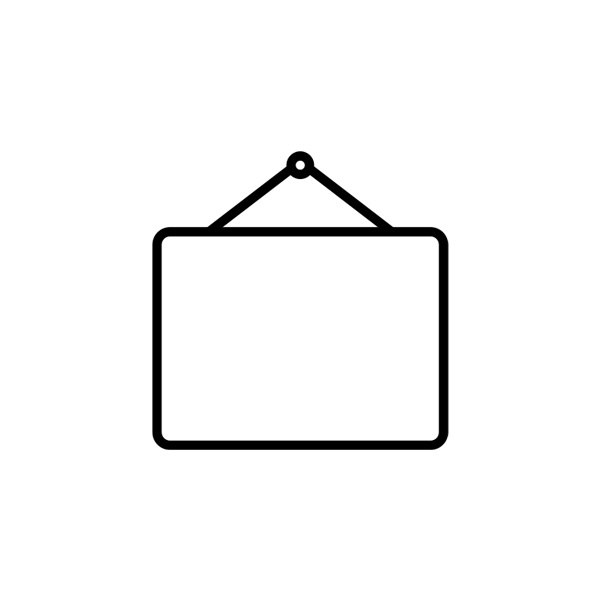 Hanging picture frame, icon, vector