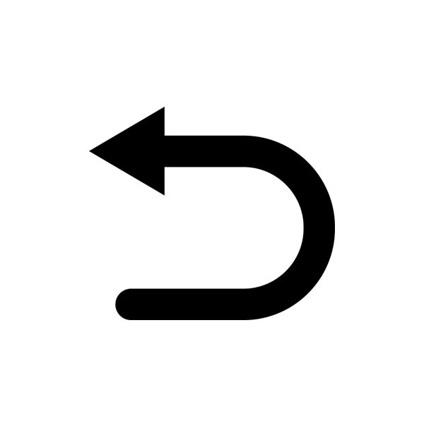 U-turn arrow, vector icon