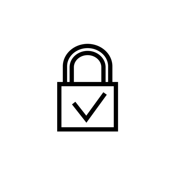 Padlock and checkmark, free icon