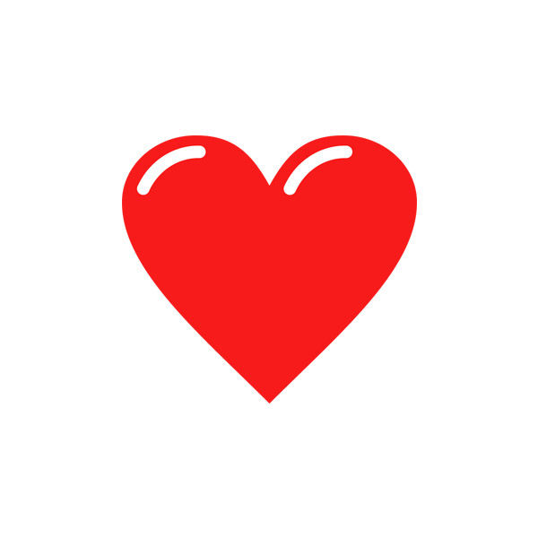 Red heart, vector, free icon