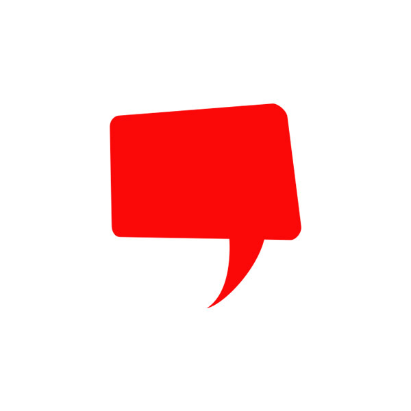 Red comic speech bubble icon