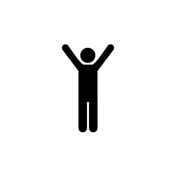 Man with arms raised, pictogram, icon