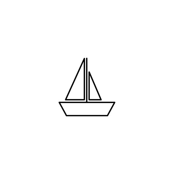 Boat with sails icon